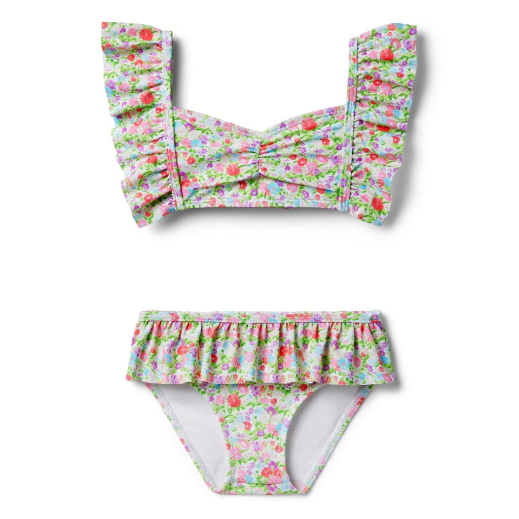 Janie and Jack Ditsy Floral Ruffle Two Piece Swim (Toddler/Little Kid/Big Kid)