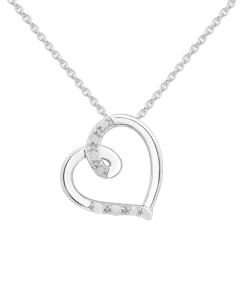 Macy's 2-Pc. Set Diamond Heart Openwork Pendant Necklace & Matching Stud Earrings (1/6 ct. t.w.) in Sterling Silver 2