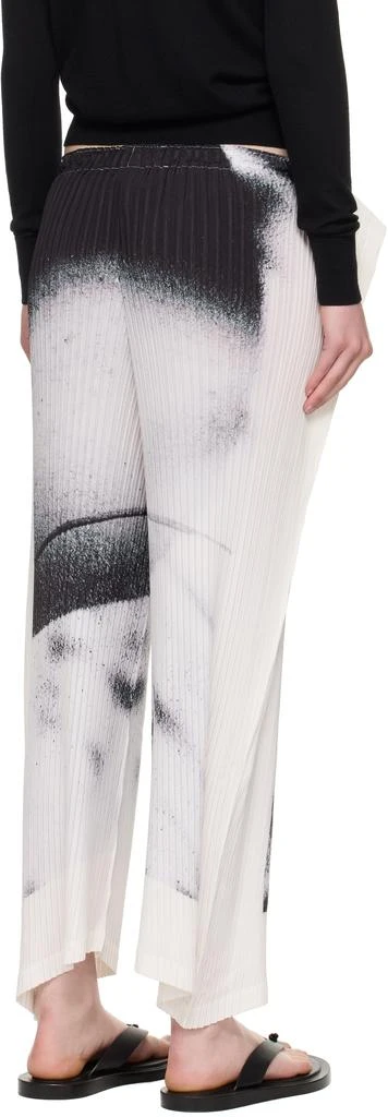 Issey Miyake White & Black Shadow Study Pleats Trousers 3
