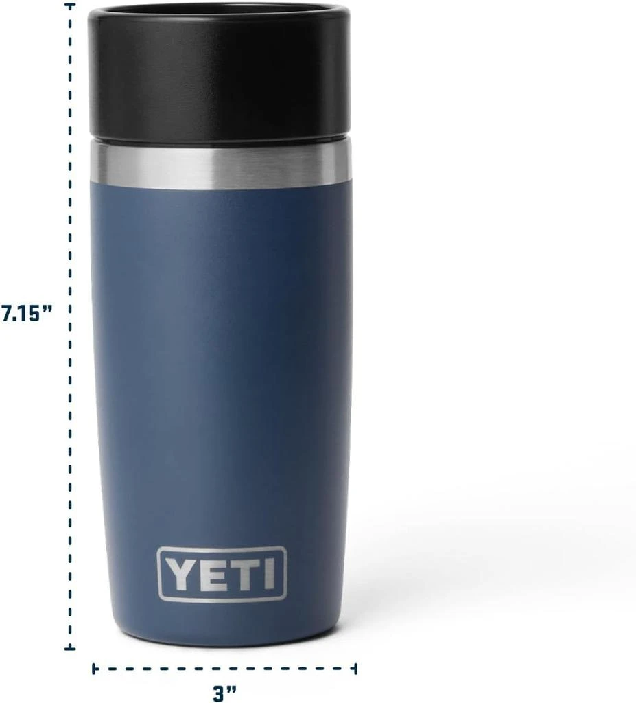 YETI YETI Rambler 8 oz Travel Bottle, Stainless Steel, Vacuum Insulated with Leakproof Commuter Cap, Black 6