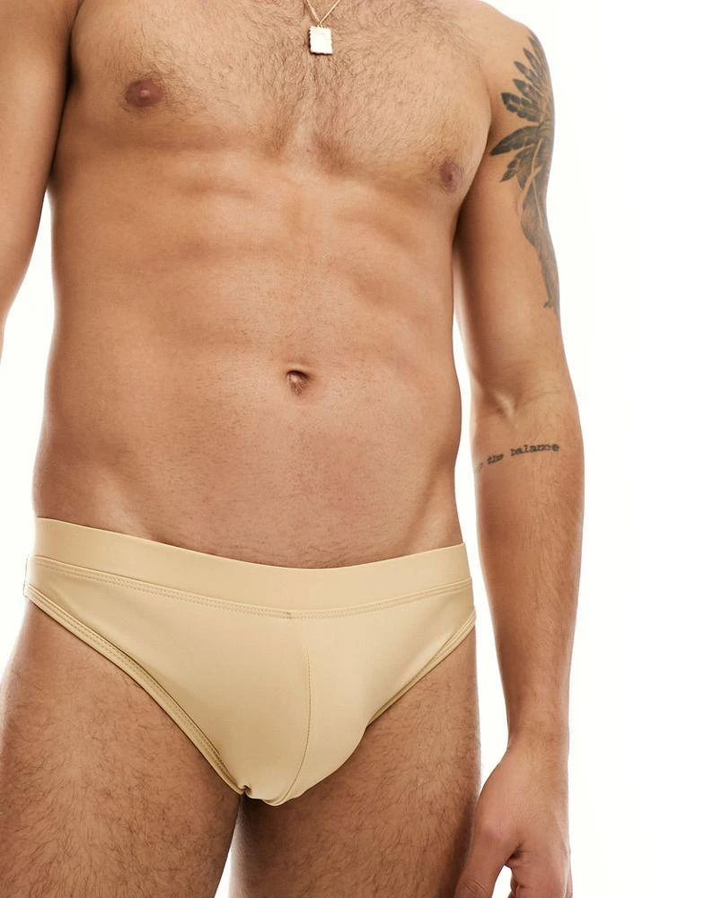 ASOS ASOS DESIGN swim briefs in beige 2