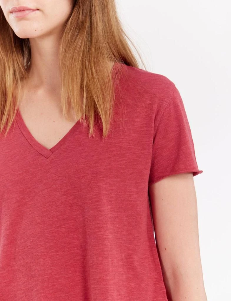 INES DE LA FRESSANGE PARIS Katalina Raspberry V-neck T-shirt 2