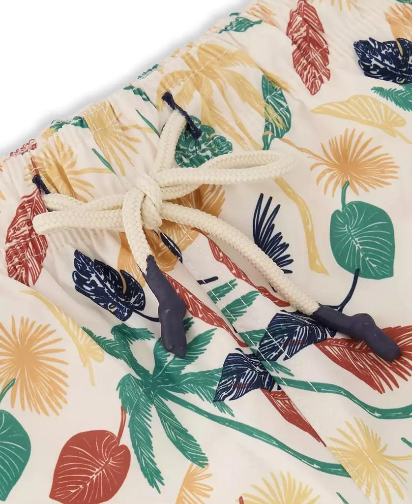 Sunset and Vines Men's Leaf-Pattern Woven Swim Trunks 4