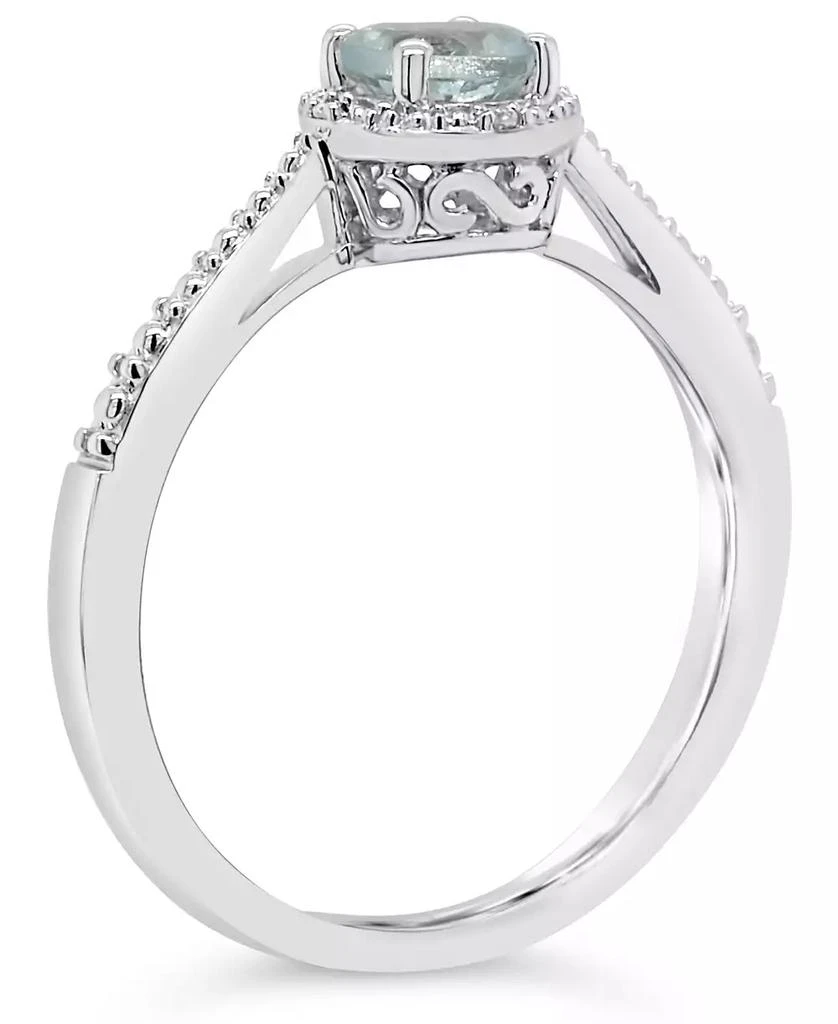 Macy's Emerald (1/2 ct. t.w.) and Diamond Accent Ring in Sterling Silver (Also Available in Aquamarine) 3