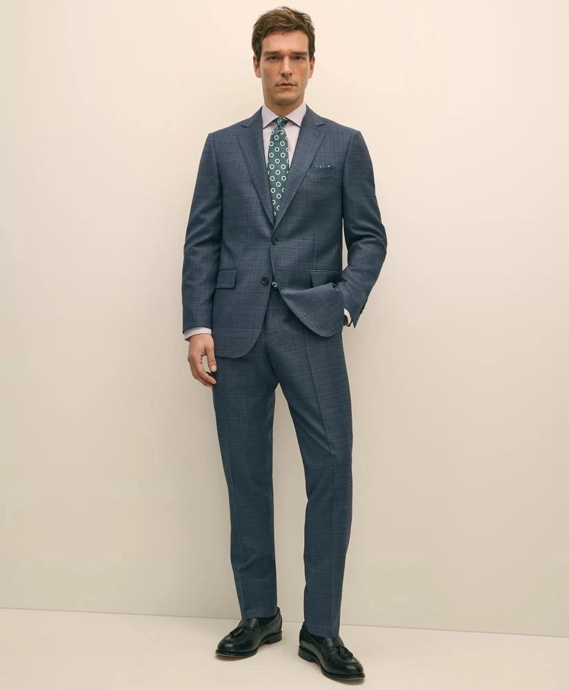 Brooks Brothers Classic Fit Wool Blue Check 1818 Suit 1