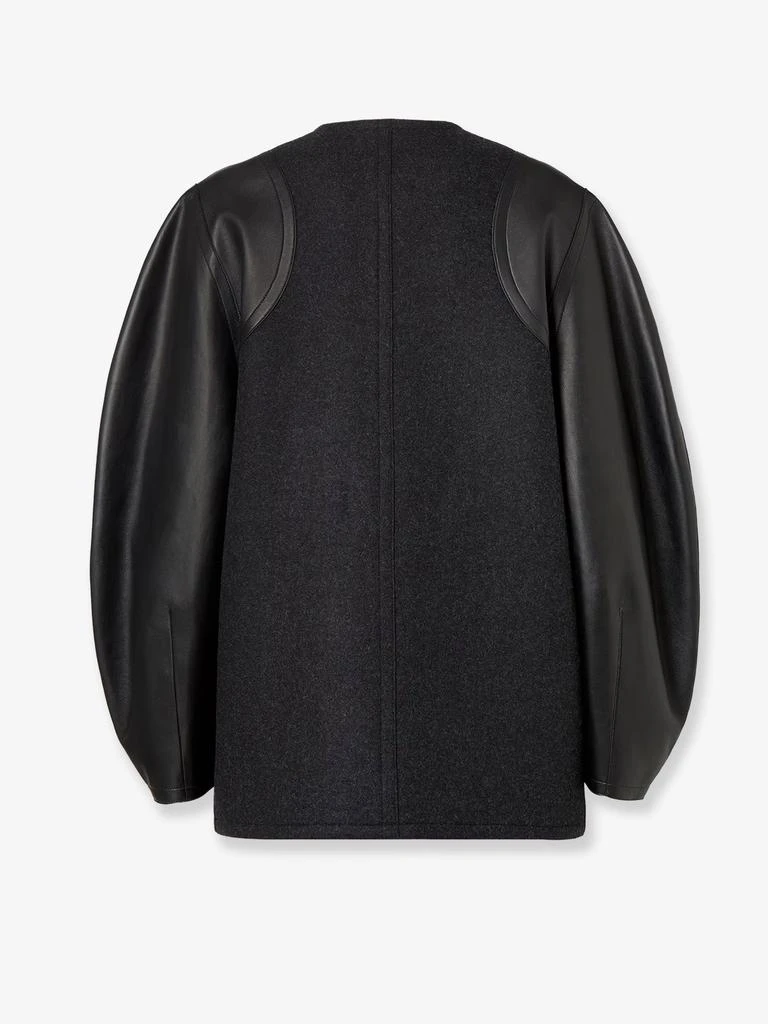 Fendi Virgin wool coat with leather sleeves 4