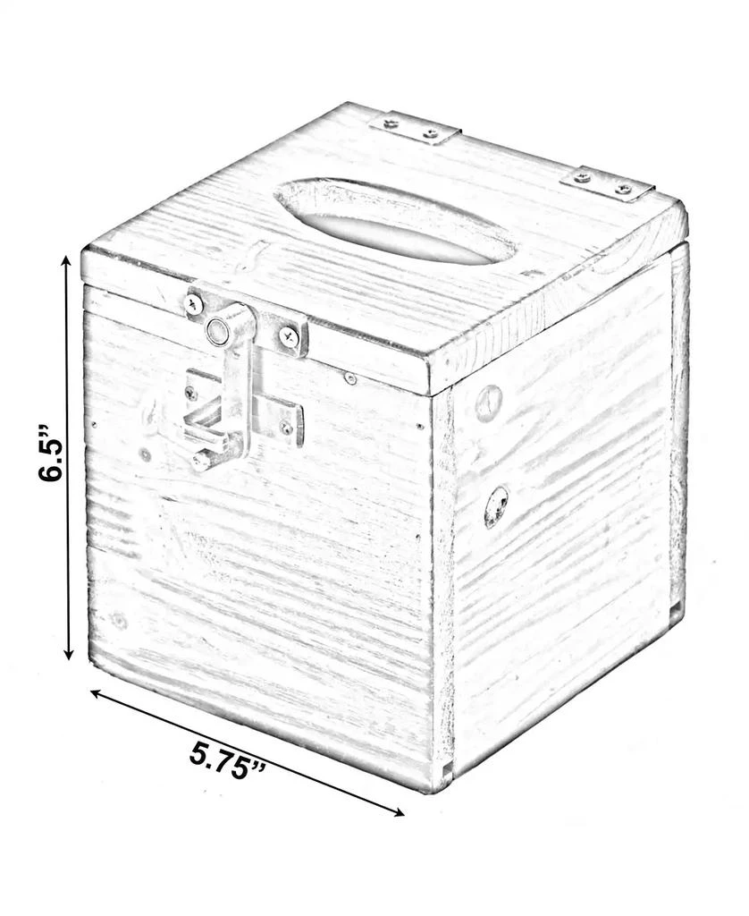 Vintiquewise Square Wooden Rustic Lockable Tissue Box Cover Holder 5