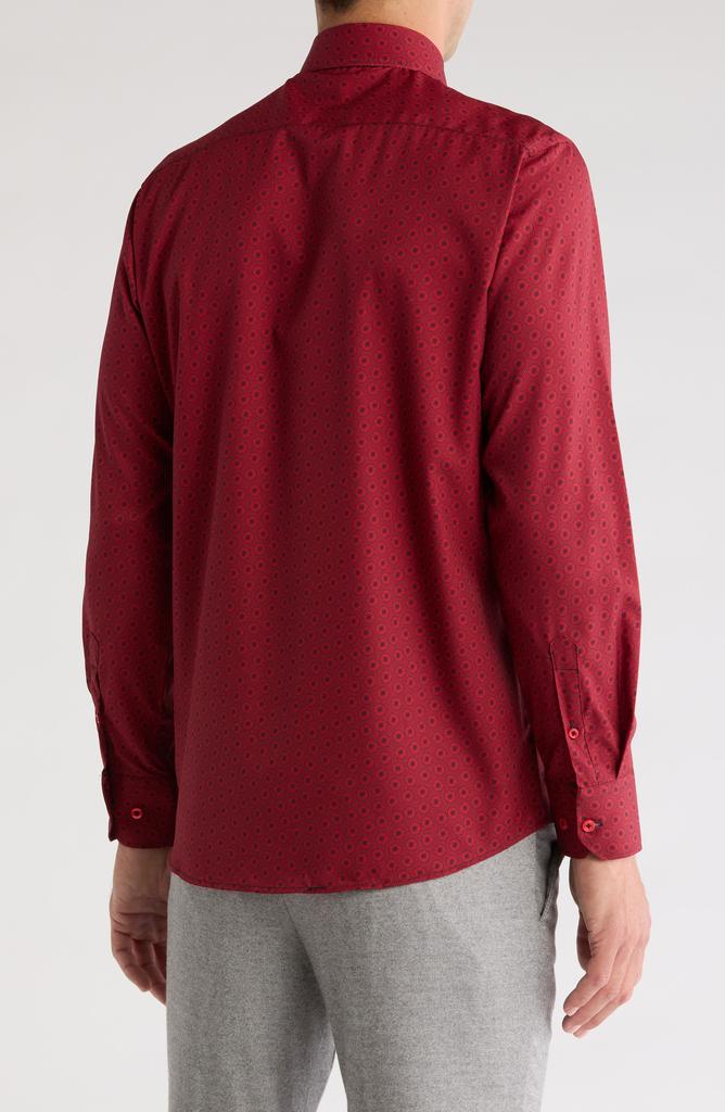 TR Premium Medallion Print Stretch Button-Up Shirt
