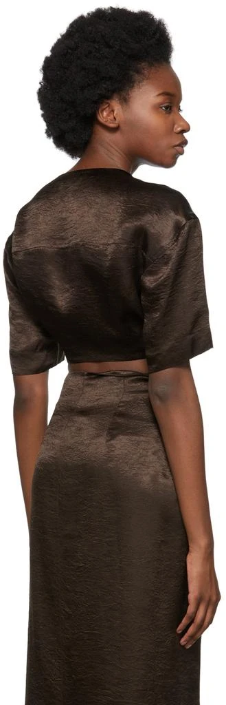 Yuzefi Brown Wrap Top T-Shirt 3