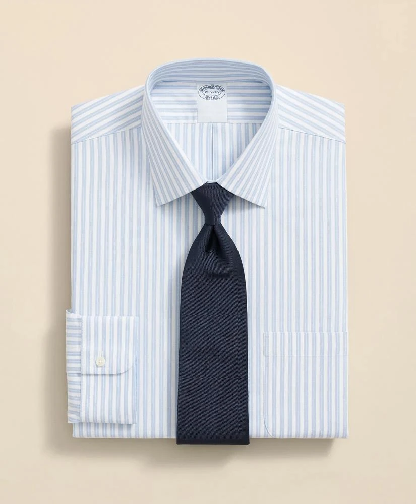 Brooks Brothers Stretch Supima® Cotton Non-Iron Ainsley Collar, Stripe Dress Shirt
