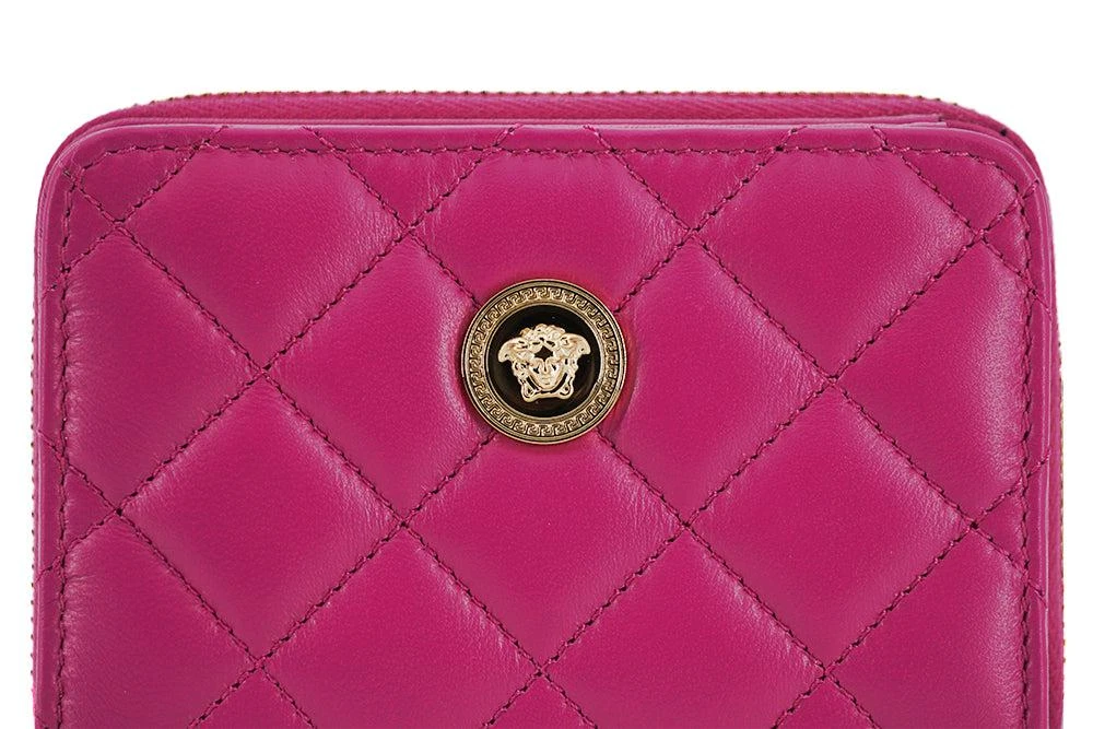 Versace Versace Purple Nappa Leather Bifold Zip Around Wallet 4
