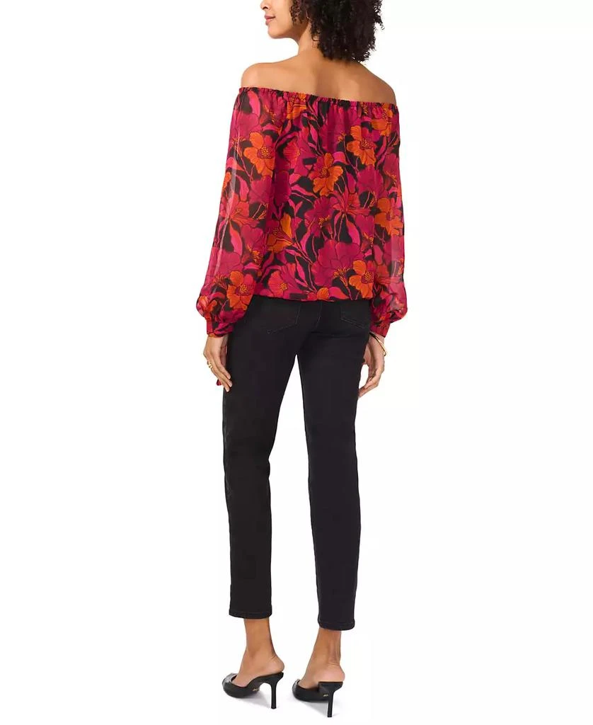Vince Camuto Women's Printed Off-The-Shoulder Side-Tie Top 4