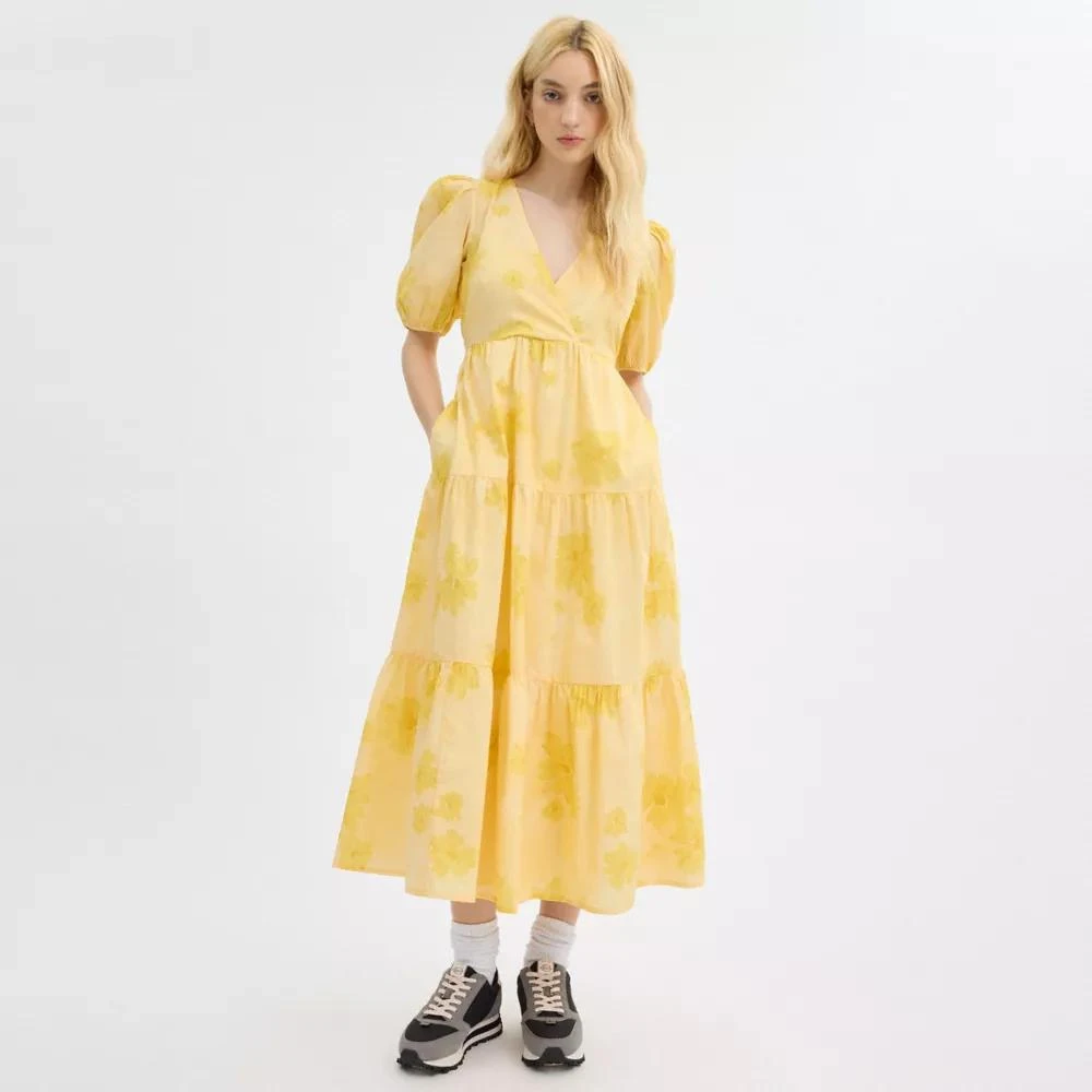 Coach Long Cotton Floral Dress 2