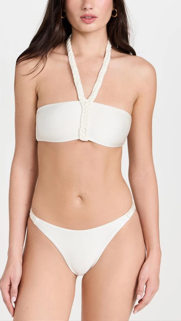 PatBO Jersey Sands Braided Halter Neck Bikini Top 4