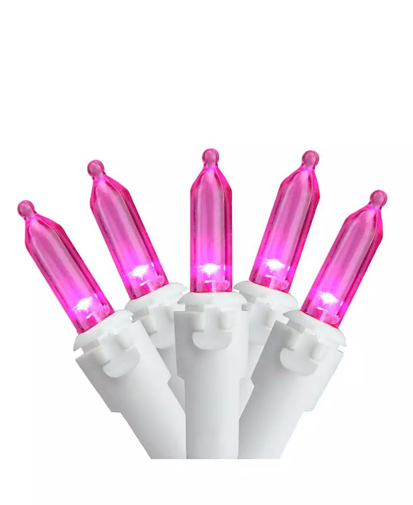 Northlight Pink 50-Bulb LED Mini Christmas Lights 16.25 ft White Wire