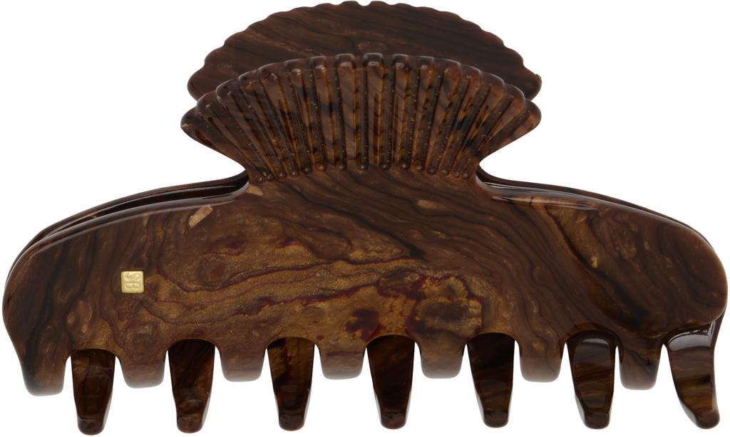 Sophie Buhai Brown Small Fan Shell Claw Hair Clip