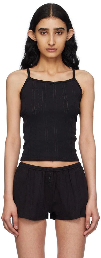 Cou Cou Black 'The Picot Regular' Tank Top 1