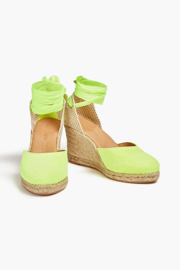 LAST STUDIO Leda neon suede wedge espadrilles 2