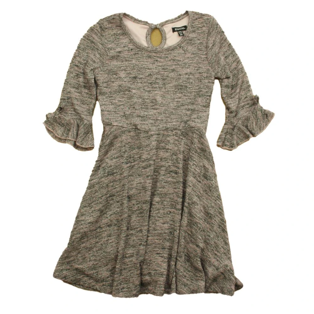 Zunie Girls Pink | Silver Sweater Dress 1
