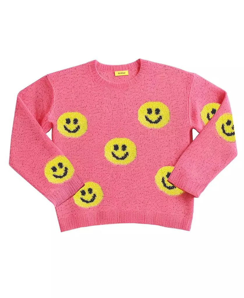 Kate Mack Little Girls Smiley Knit Sweater and Jogger, 2-Piece Set 2