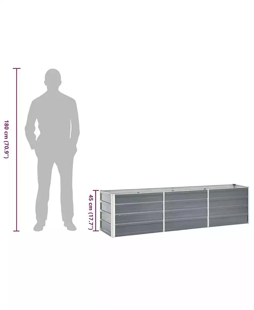 vidaXL Raised Bed Grey Galvanized steel 94.5 x 15.7 x 17.7 in Durable 5