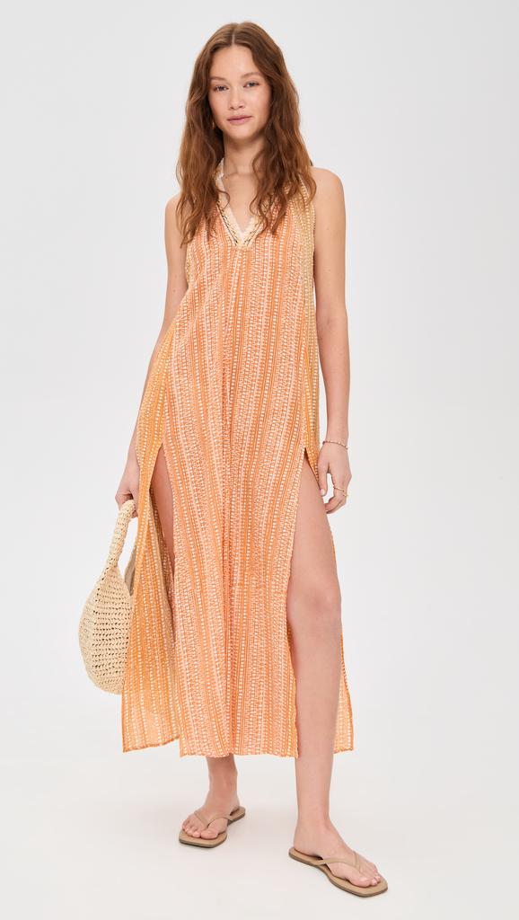 Poupette St Barth Long Dress Nava Stripe Coverup