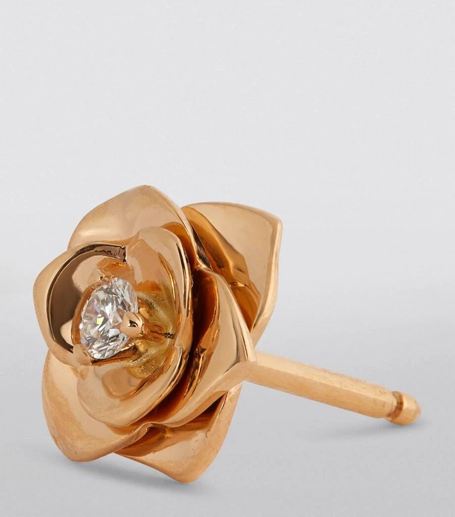 PIAGET Rose Gold and Diamond Rose Earrings 3