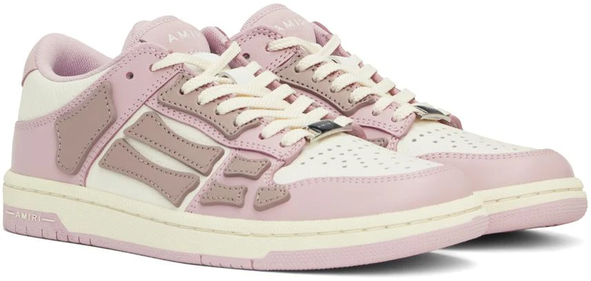AMIRI White & Pink Skel Top Low Sneakers 4