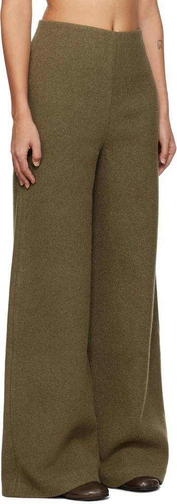 Róhe Khaki Palazzo Wool Trousers 2