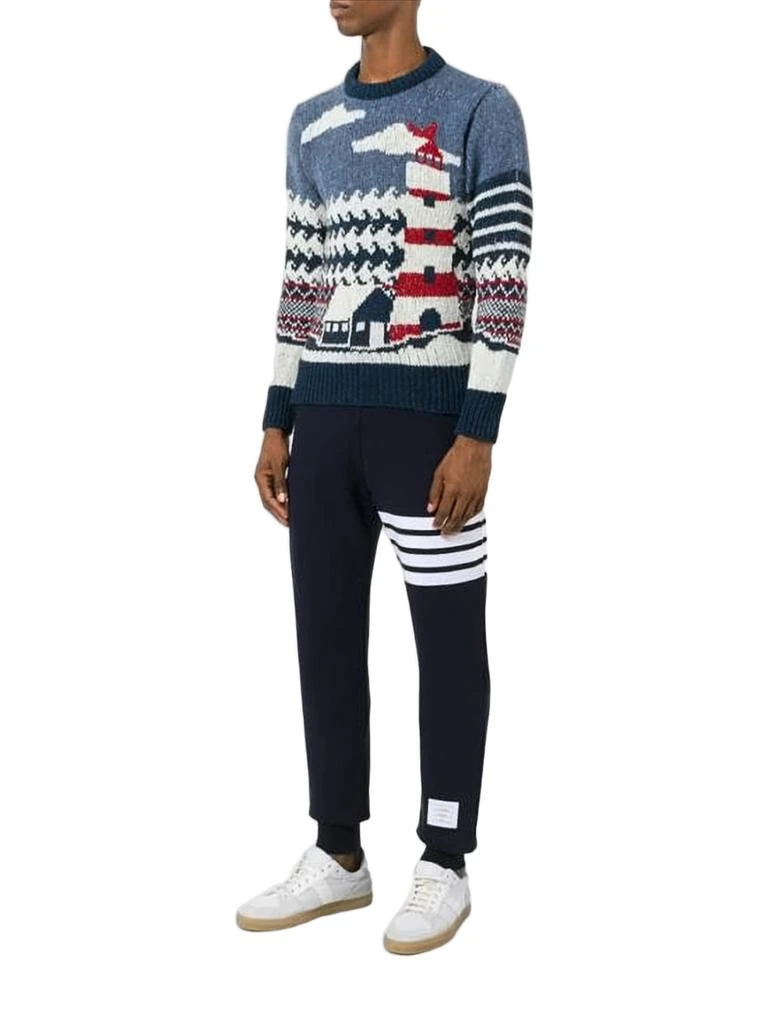 Thom Browne Black Jogger Pants with Distinctive Stripe Detail 2