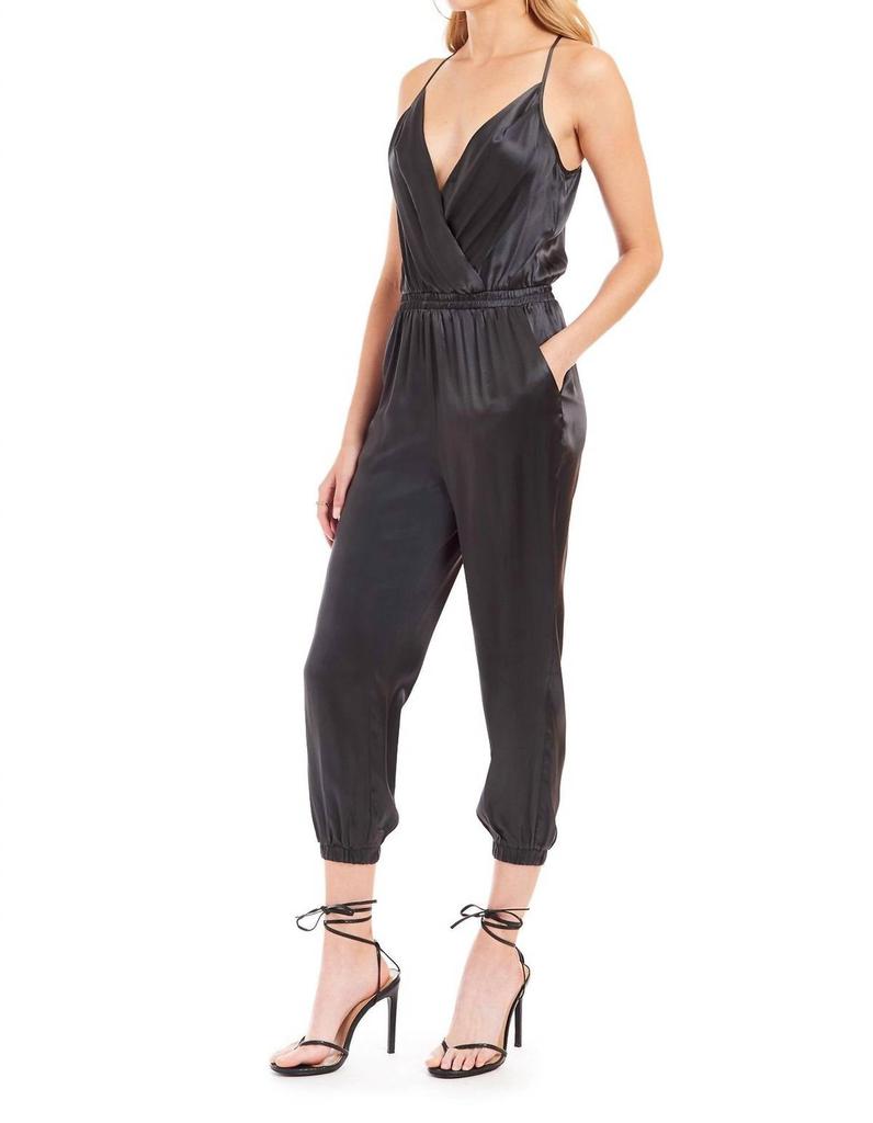 Amanda Uprichard Leah Silk Jumpsuit In Black