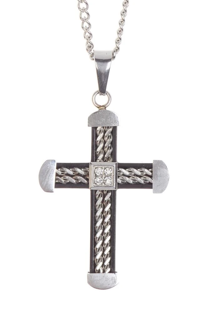 AMERICAN EXCHANGE Men's Stainless Steel Cross Pendant Necklace 1