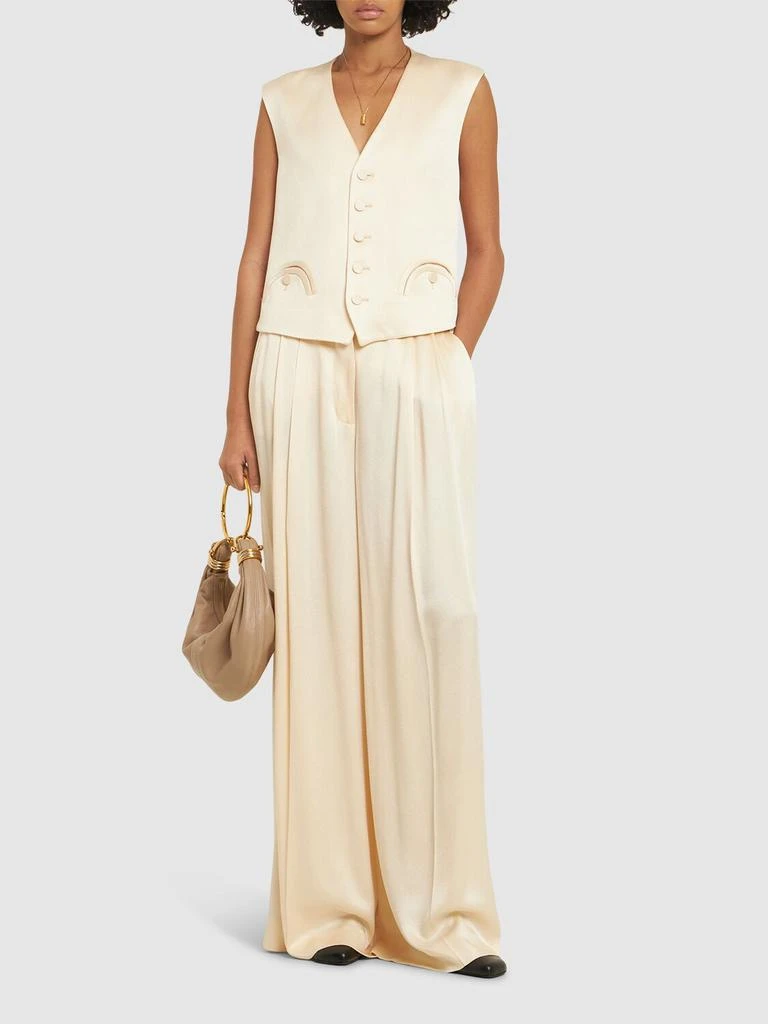 BLAZÉ MILANO Husi Viscose Blend Satin Pants 1