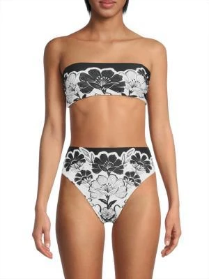 Farm Rio Floral Bandeau Bikini Top