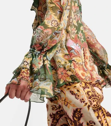 ETRO Printed ruffled silk blouse 5