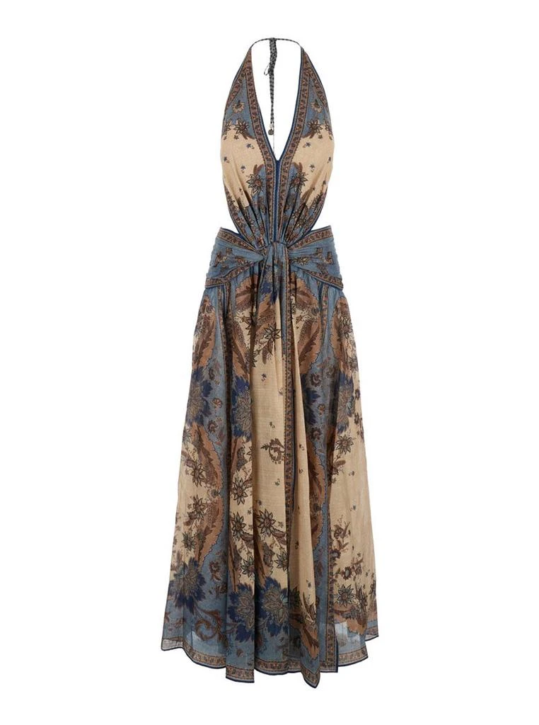 Ascension' Multicolor Sleeveless Long Dress With Halterneck And All-Over  Print In Cotton Woman  On Sale Now with Up to 18% Off | Discover Exclusive  Deals & Savings at BeyondStyle  Authentic