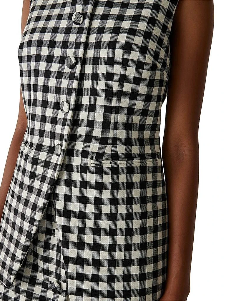 Rebecca Taylor Philippa Check Wool-Blend Button-Front Vest 6