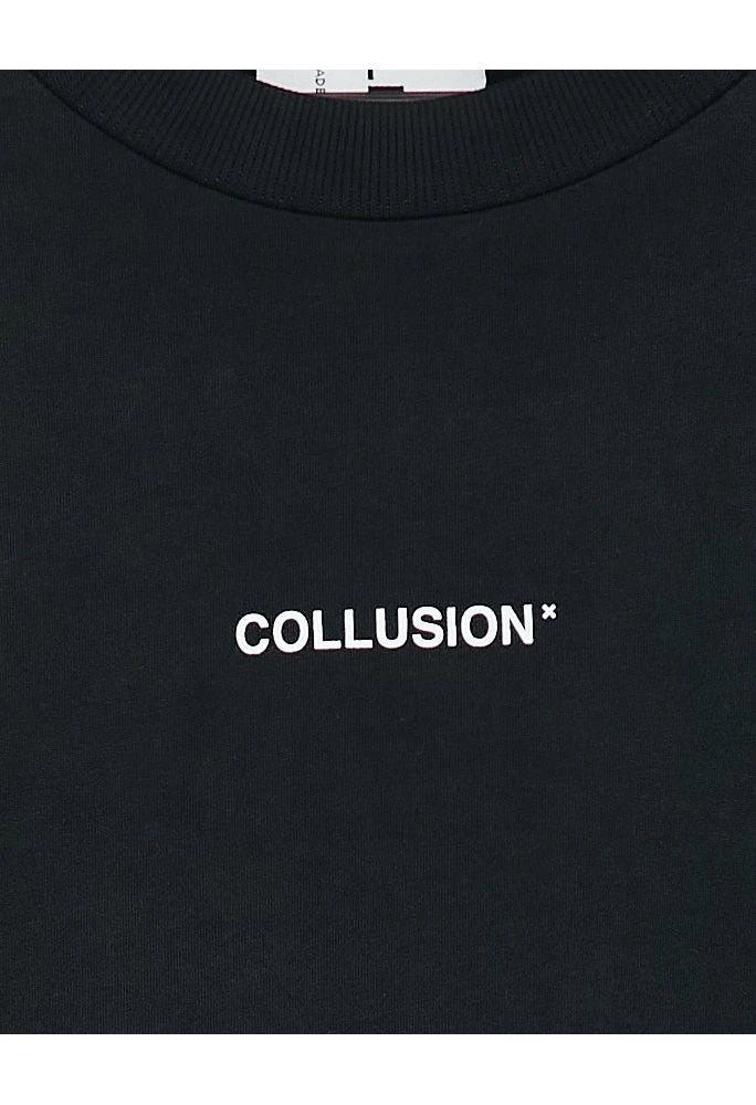 Collusion COLLUSION Unisex t-shirt with flame logo print in black 2