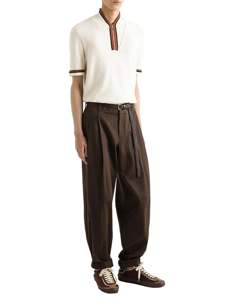 Dolce
Gabbana Cotton-Blend Knit Zip-Front Polo Shirt 2