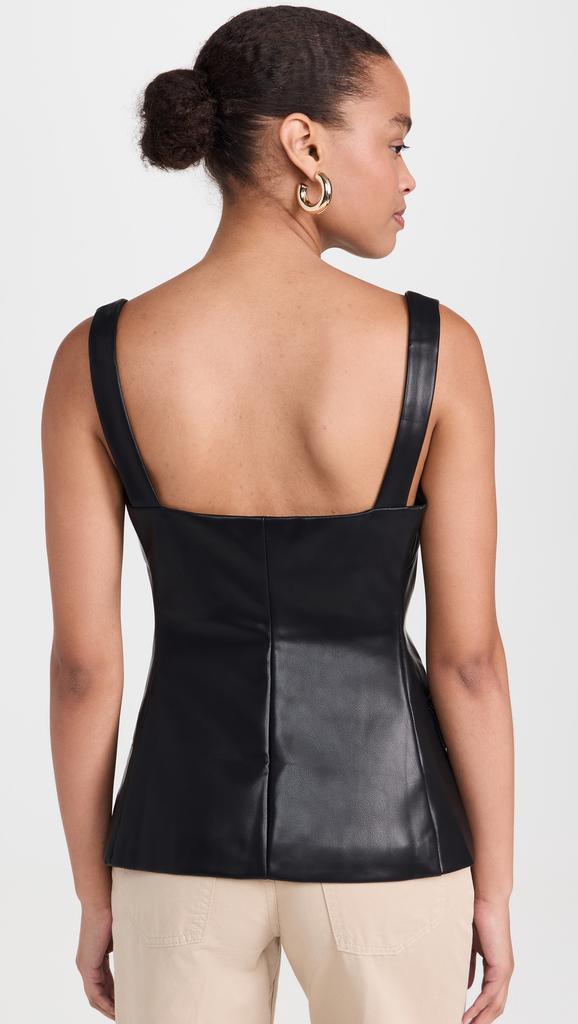 Pixie Market Agatha Leather Gold Button Vest