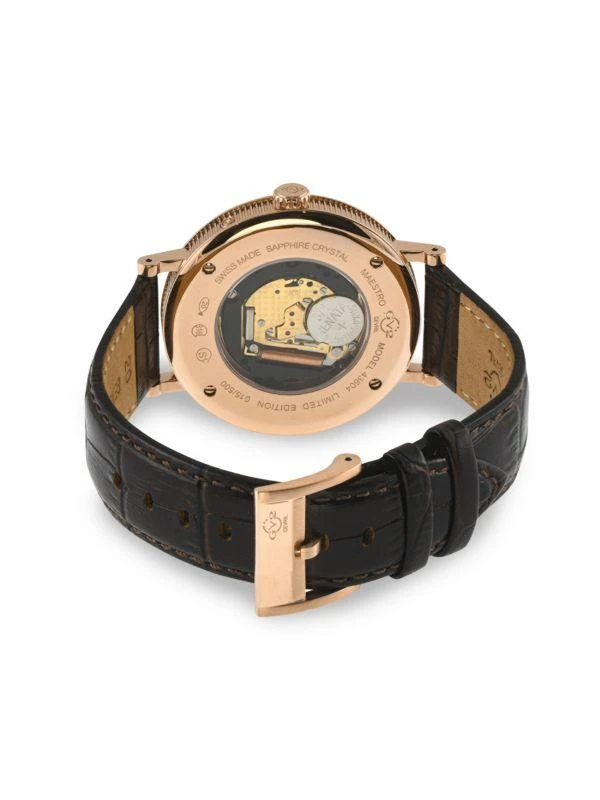 GV2 ​Maestro Rose Gold-Tone Stainless Steel & Leather-Strap Watch/42MM 2