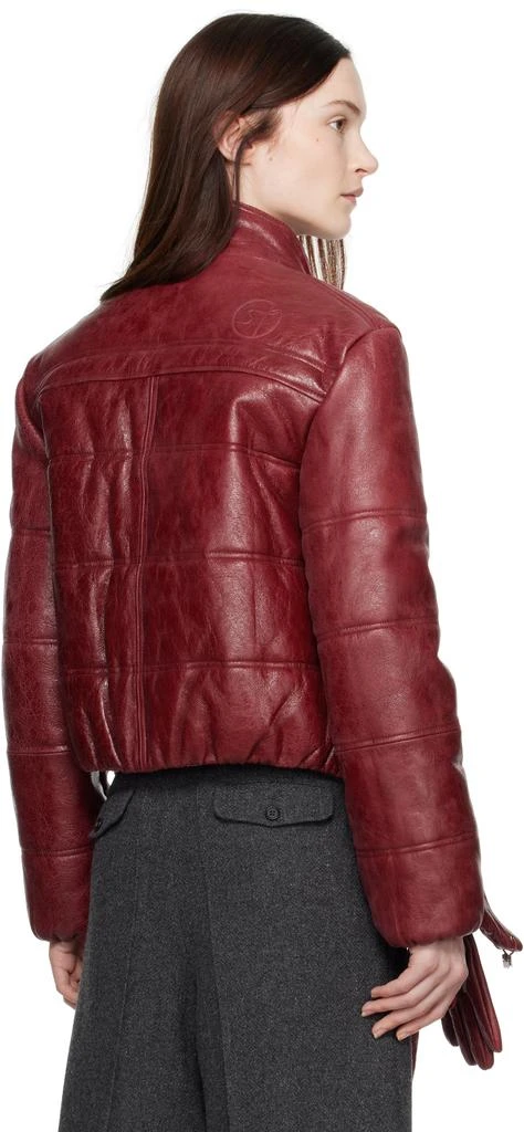 Saks Potts Pink Franklin Leather Jacket 3