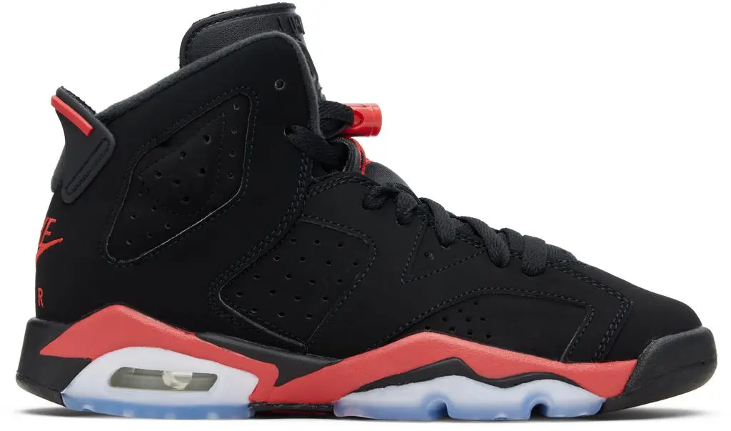 Jordan Big Kids Black Air Jordan 6 Retro 'Infrared Salesman' Sneakers
