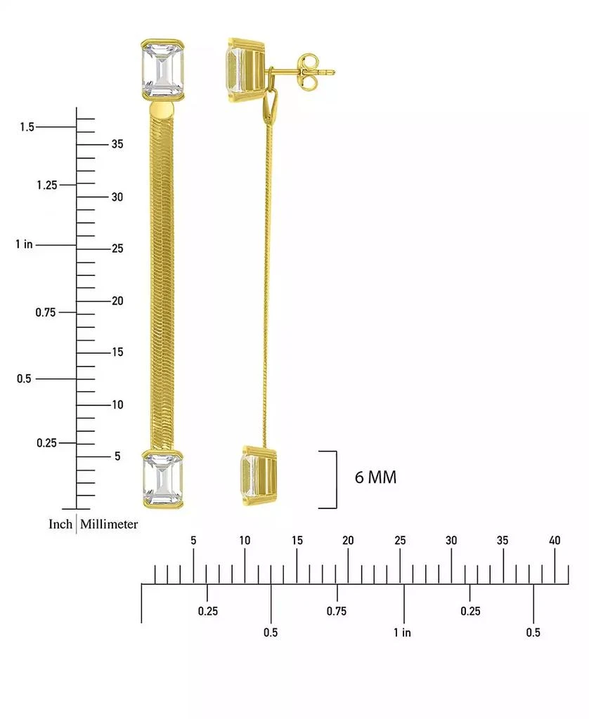Macy
s Created White Sapphire Herringbone Chain Dangling Earrings in 14k Yellow Gold Over Sterling Silver 6