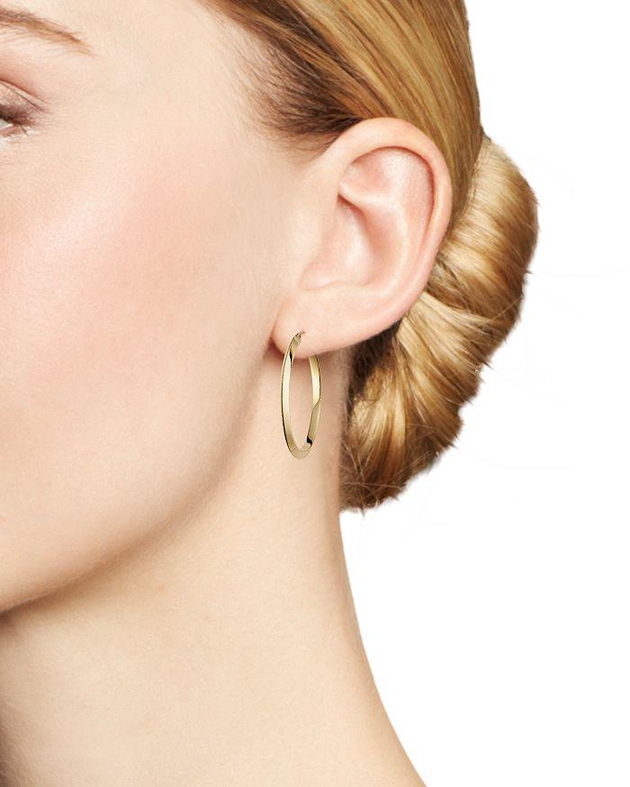 Alberto Amati 14K Yellow Gold Beveled Hoop Earrings - Exclusive