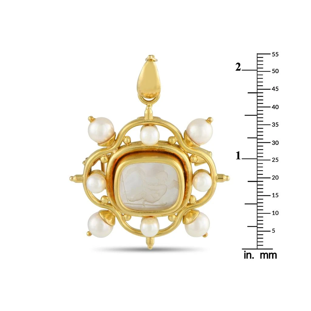 Elizabeth Locke 18K Yellow Gold Mother of Pearl Intaglio Pendant EL18-052825 4