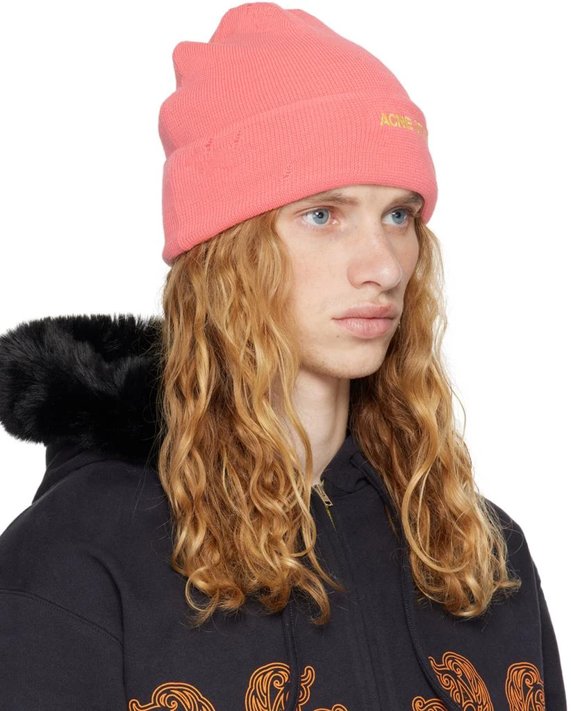 Acne Studios Pink Wool-Blend Beanie 2