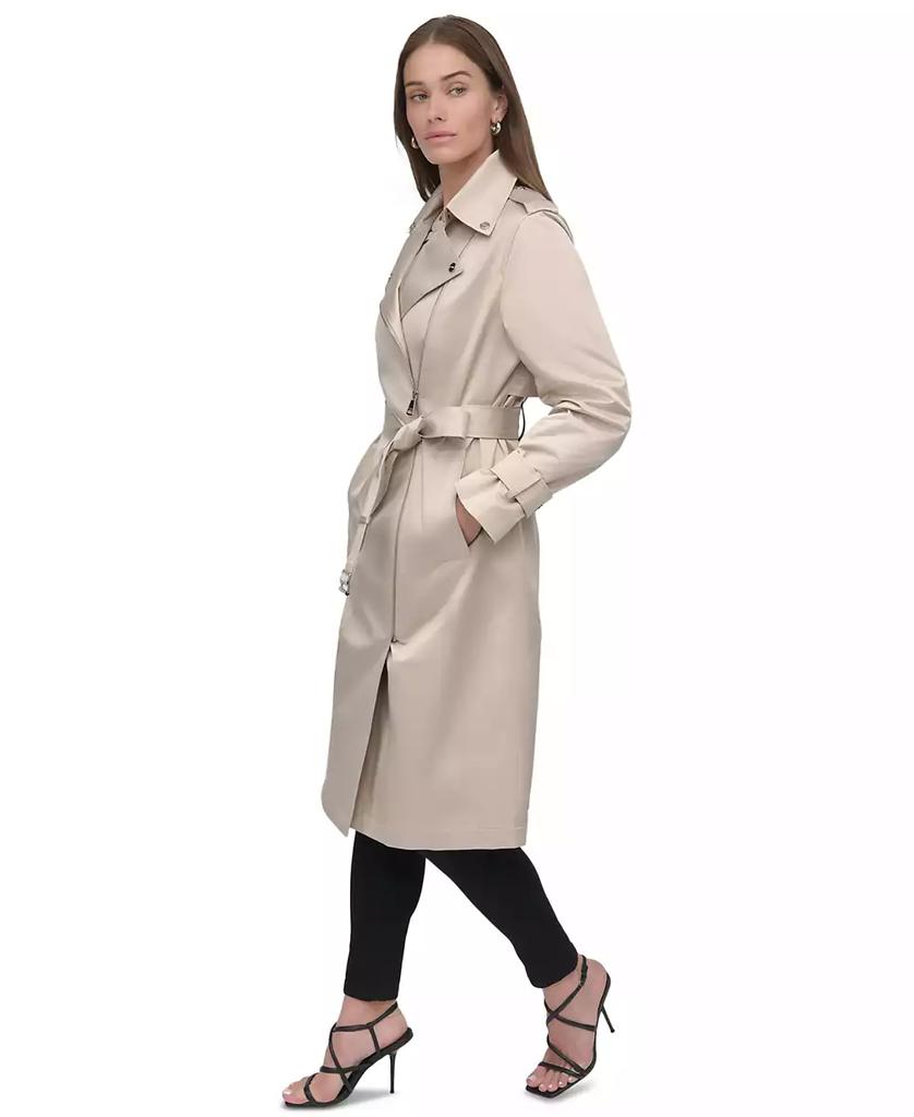 Shop Women's Belted Asymmetric-Zip Trench Coat on Sale at