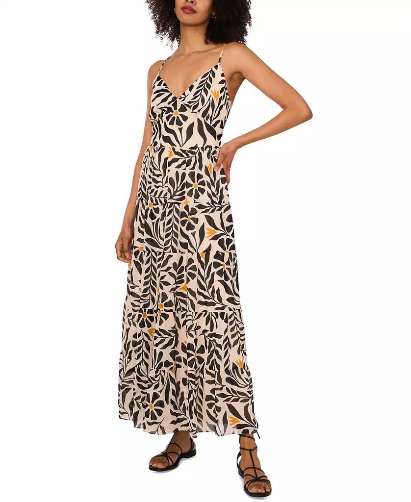 1. State Women's V-Neck Empire-Waist Tiered Maxi Dress