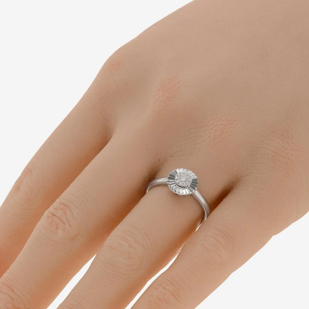 Bliss Bliss By Damiani 18K White Gold, Diamond Flower Band Ring Sz 6.5 20070943 3